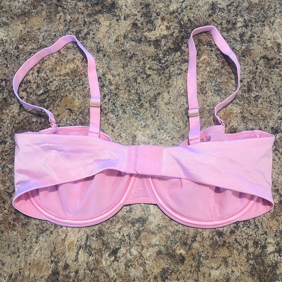 CUUP Satin Unlined Balconette Bra Pink Size 34D NWOT - Picture 3 of 4
